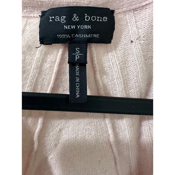 Rag & Bone Ace Women's V-Neck 100% Cashmere Sweater Pink Blush, size S - Picture 3 of 10